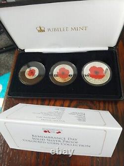 Rare Remembrance Day Solid Silver Proof coin set Limited to 499