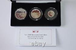 Remembrance Day 2018 Solid Silver Proof Coin Collection Alderey£5 £2 £1 Coin Set