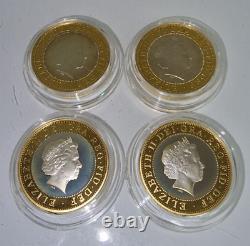 Royal Mint 2002 Commonwealth Games £2 Two Pound Silver Proof Piedfort Ireland x4