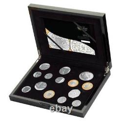 Royal Mint 2011 Silver Proof 14 Coin Set + Coa + Beautiful Case