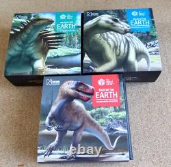 Royal Mint 2020 Tales of the Earth Dinosaur Silver Proof 50p 3 coin set