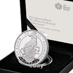 Royal Mint 2021 Queen's Beasts White Greyhoud Of Richmond, Silver Proof Coin COA