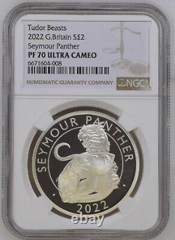 Royal Mint 2022 Tudor Beasts Seymour Panther 1oz Silver Proof Coin NGC PF70 RARE
