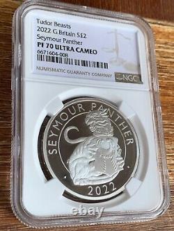 Royal Mint 2022 Tudor Beasts Seymour Panther 1oz Silver Proof Coin NGC PF70 RARE