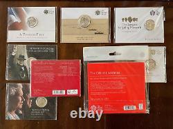 Royal Mint FULL SET of 8 FINE 999 Silver £20 half ounce COINS Sealed RARE