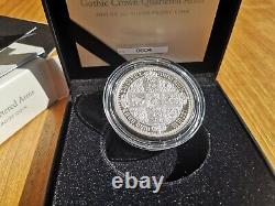 Royal Mint Gothic Crown Quartered Arms 2021 2oz Silver Proof Coin Boxed & COA