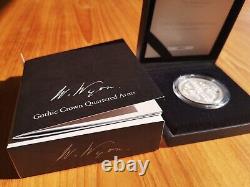 Royal Mint Gothic Crown Quartered Arms 2021 2oz Silver Proof Coin Boxed & COA