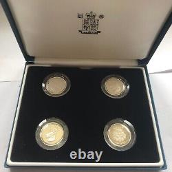 Royal Mint Heraldic Beasts 4 Coin Sterling Silver Pattern Set, FDC. Cased & COA