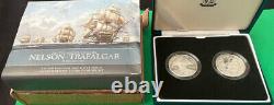 Royal Mint Silver Proof PIEDFORT Nelson & Trafalgar 2005 £5 Two Coin Set