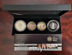 Royal Mint Silver Proof Piedfort 2009 UK 4 x coin set. COA, Cased