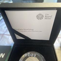 Royal Mint Stephen Hawking 50p Silver Proof Piedfort Coin only 2500 minted