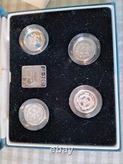 Royal Mint Sterling Silver Piedfort Proof £1 Pound 4 Coin Set 1994-1997 COA Box