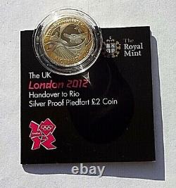 Royal Mint The UK London 2012 Handover to Rio Silver Proof Piedfort £2 COA
