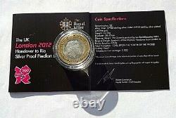 Royal Mint The UK London 2012 Handover to Rio Silver Proof Piedfort £2 COA