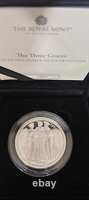 Royal Mint Three Graces 2oz Silver Proof Coin. Low COA no. 160