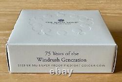 Royal Mint Windrush Generation 2023 UK 50p Silver Proof Piedfort Coin. Brand New