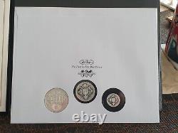 Scarce Benham King Charles III Coronation Silver Proof £5, £2 & £1 Coin Cover