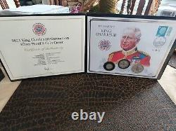 Scarce Benham King Charles III Coronation Silver Proof £5, £2 & £1 Coin Cover