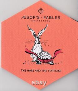 Silver Proof 50P St Helena East India Company Aesop's Fables Hare & Tortoise
