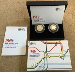 Silver Proof Coin £2 Set, 2x Coins 150th Anniversary London Underground
