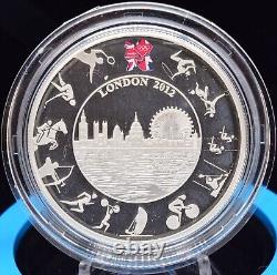 Silver Proof Coin Piedfort 2012 Olympics London Skyline £5 Royal Mint BOX + COA