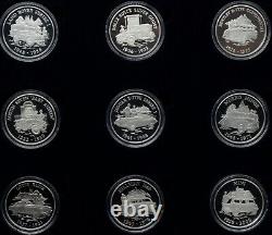 Silver Proof Coin Set Royal Mint British Motor Cars 17x Sterling 1oz COA + BOX