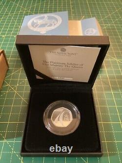 Silver Proof Piedfort The Platinum Jubilee of Her Majesty The Queen 2022 UK 50p