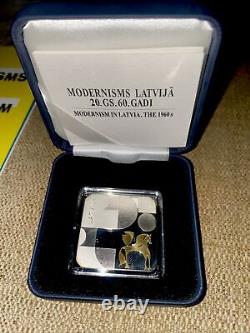 Silver proof 5 coin 26.25g modernism in Latvia the 1960s