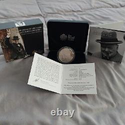 Sir Winston Churchill 2015 Silver Proof Piedfort £5 Coin 50th Anniversary Box