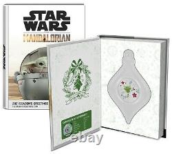 Star Wars Holiday Mandalorian 2021 1 OZ. 999 Silver Proof Coin GROGU The Child