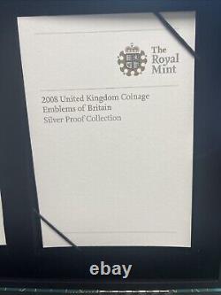 Superb 2008 U. K. Royal Mint 7 Coin'Emblems of Britain' Sterling Silver Proofs