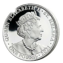 THE QUEEN'S VIRTUES TRUTH. 999 SILVER PROOF COIN 2021 ST HELENA 1oz SILVER COIN