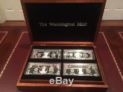 THE WASHINGTON MINT 1997.999 PURE SILVER 4OZ (8 BAR'S) PROOF COLLECTION withCOAs