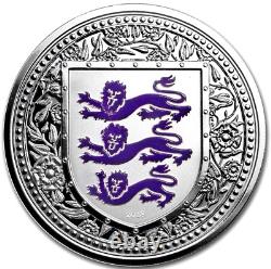 TREE LIONS Royal Arms of England 2018 Gibraltar 1 oz. 999 Silver Proof Coin