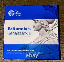 The Definitive Britannia 2015 UK £2 Silver Proof Piedfort Coin By Royal Mint