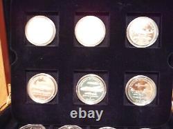 The London Mint Office set of 18 Silver Proof Crowns Aircraft of World War II