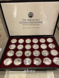 The Milestones Space Exploration. $50 Silver Proof 1 oz Coins Set. 1989. Stunning