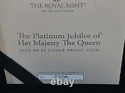 The Platinum Jubilee of Her Majesty The Queen 2022 UK £5 Silver Proof. Cert 6