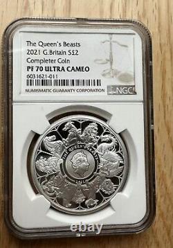 The Queen's Beasts Royal Mint 1oz Silver Proof Completer Coin 2021 PF70