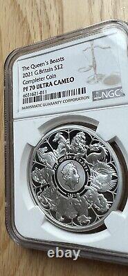 The Queen's Beasts Royal Mint 1oz Silver Proof Completer Coin 2021 PF70