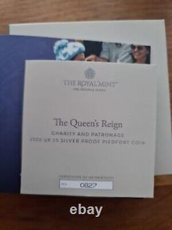 The Queen's Reign Charity and Patronage 2022 UK £5 Silver Proof Piedfort Coin