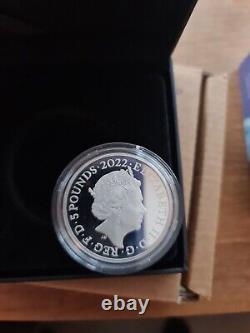 The Queen's Reign Charity and Patronage 2022 UK £5 Silver Proof Piedfort Coin