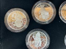 The Queens Beasts 10 Coin 2oz Silver Proof Royal Mint Two Ounze Ten Coin Set