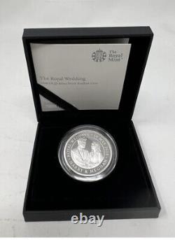 The ROYAL WEDDING 2018 PIEDFORT £5 SILVER PROOF Coin COA Boxed Harry and Meghan