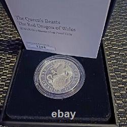 The Red Dragon of Wales 2018 1oz Silver Proof UK £2 Coin In Royal Mint Box + COA