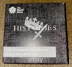 The Shakespeare Histories 2016 UK £2 Silver Proof Coin By Royal Mint