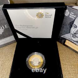 The Shakespeare Tragedies 2016 UK £2 Silver Proof Coin By Royal Mint