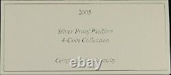 UK 2005 SILVER PROOF PIEDFORT 4 COIN COLLECTION boxed/coa