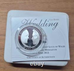 UK 2011 Silver Proof Piedfort £5 Pound Coin William and Kate Royal Wedding COA