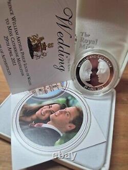 UK 2011 Silver Proof Piedfort £5 Pound Coin William and Kate Royal Wedding COA